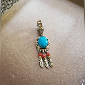 Gems En Vogue Sterling Turquoise Dream Catcher Pendant